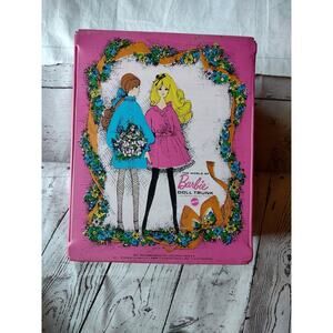 Vintage 1968 Mattel BARBIE DOLL Hot Pink Vinyl Storage Carry Case TRUNK Read